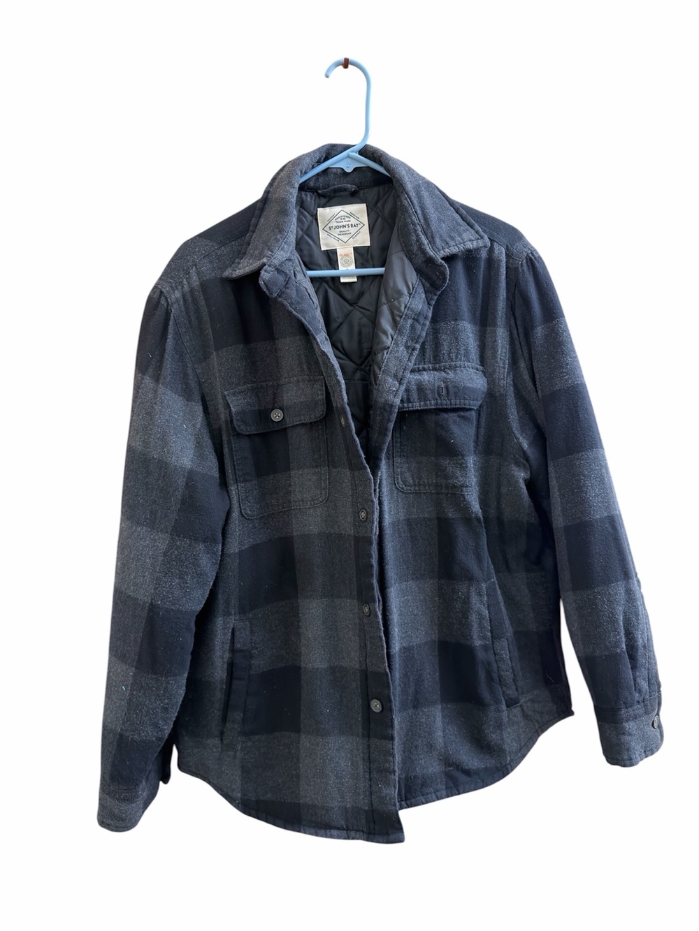 St. John's Bay Navy Plaid Utility Jacket